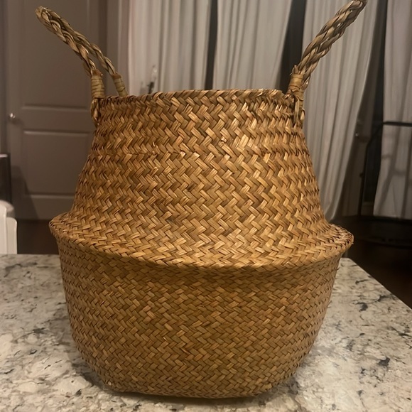 2 Folding Seagrass baskets Handmade, Loom Weave, Side handles, Plants, Storage - Picture 4 of 16